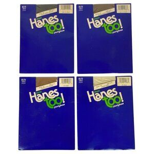 Hanes Too Sheer Pantyhose 4-Pack Size AB Medium Beige Black Brown Pearl Vintage